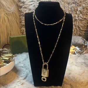 LV Lock #317 With Gold Plated Monet Chain